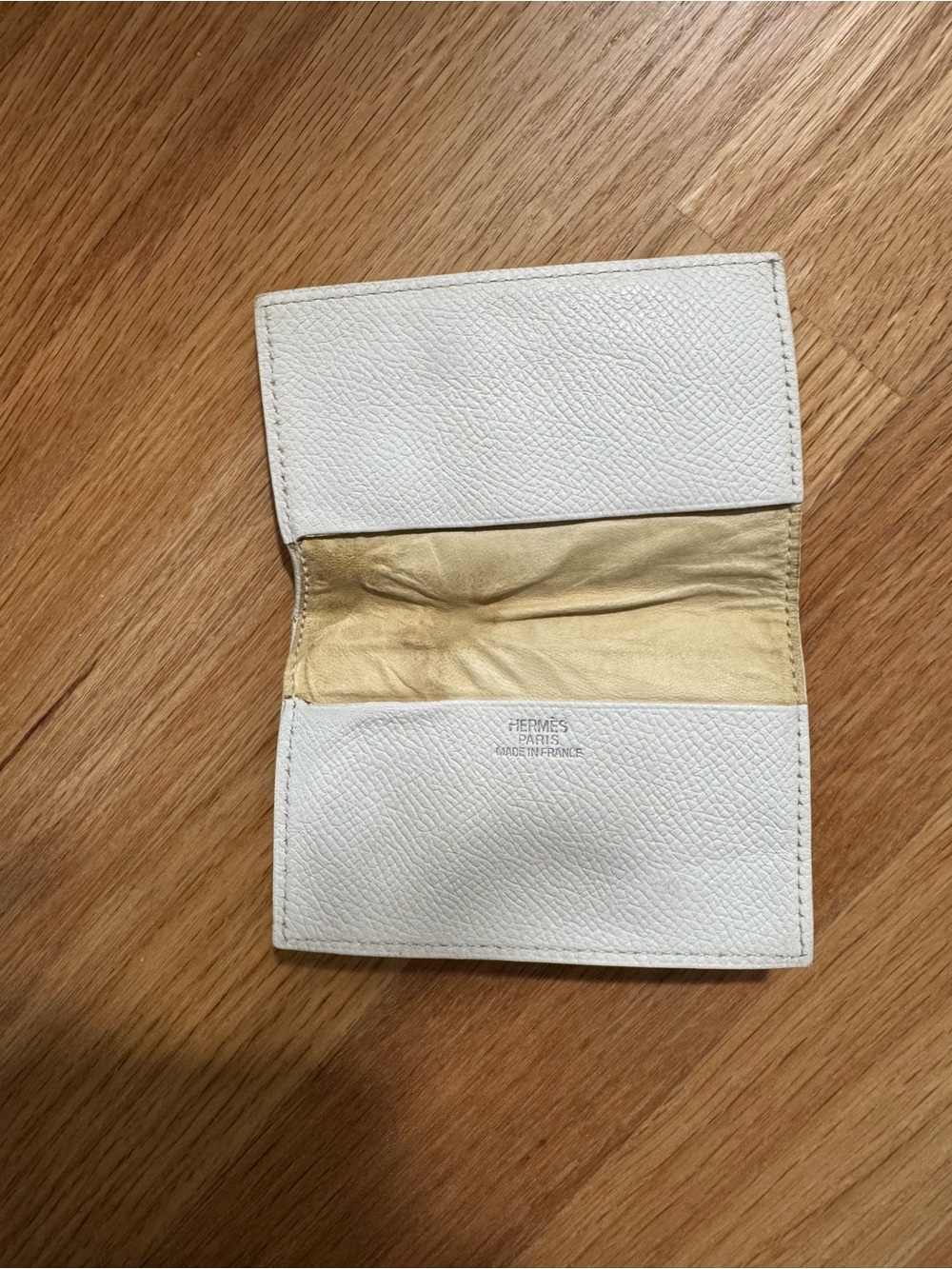 Hermes White Leather Card Holder